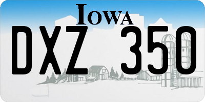 IA license plate DXZ350