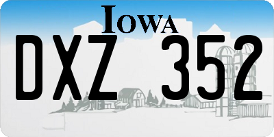IA license plate DXZ352