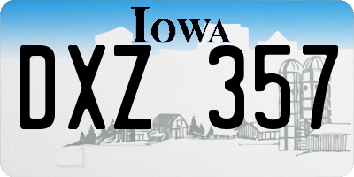 IA license plate DXZ357