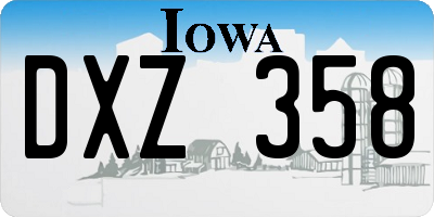 IA license plate DXZ358