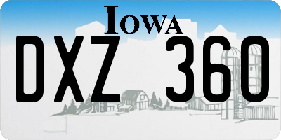 IA license plate DXZ360