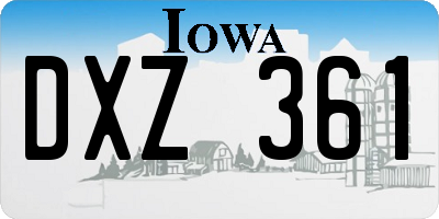 IA license plate DXZ361