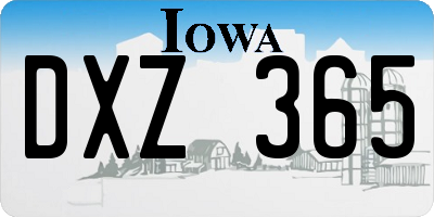 IA license plate DXZ365