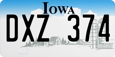 IA license plate DXZ374