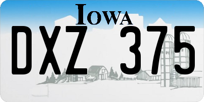 IA license plate DXZ375