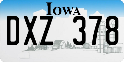 IA license plate DXZ378