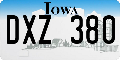IA license plate DXZ380