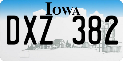 IA license plate DXZ382