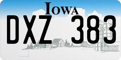 IA license plate DXZ383