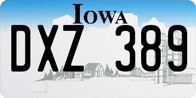 IA license plate DXZ389