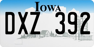IA license plate DXZ392
