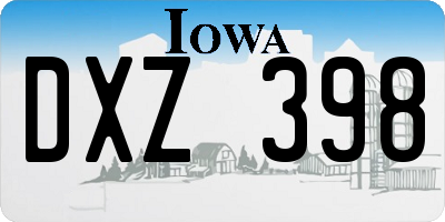 IA license plate DXZ398