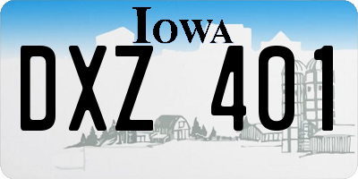 IA license plate DXZ401