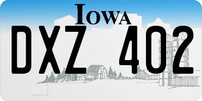 IA license plate DXZ402