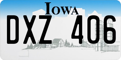 IA license plate DXZ406