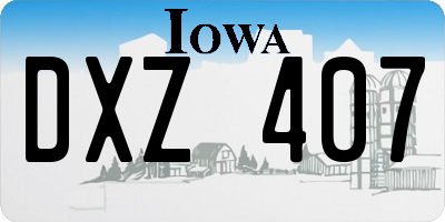 IA license plate DXZ407