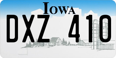 IA license plate DXZ410