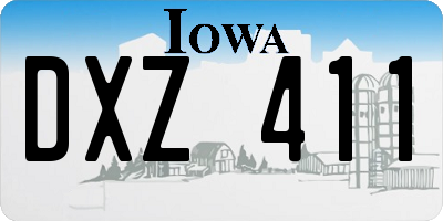 IA license plate DXZ411