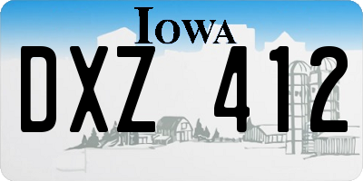 IA license plate DXZ412
