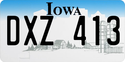 IA license plate DXZ413