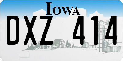 IA license plate DXZ414
