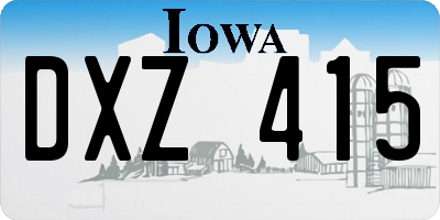 IA license plate DXZ415