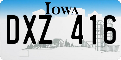 IA license plate DXZ416