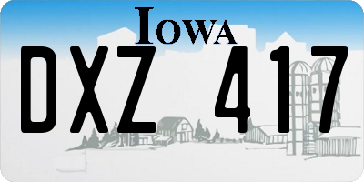 IA license plate DXZ417