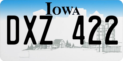 IA license plate DXZ422