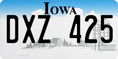 IA license plate DXZ425
