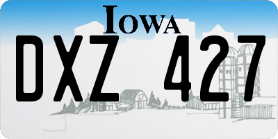 IA license plate DXZ427