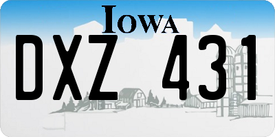 IA license plate DXZ431