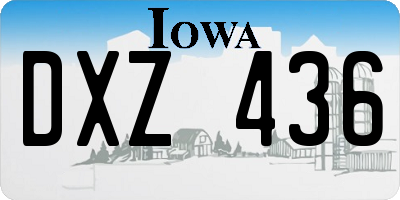 IA license plate DXZ436