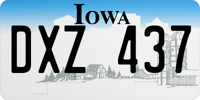 IA license plate DXZ437