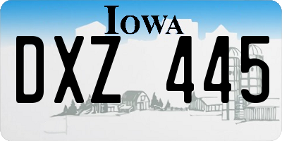 IA license plate DXZ445