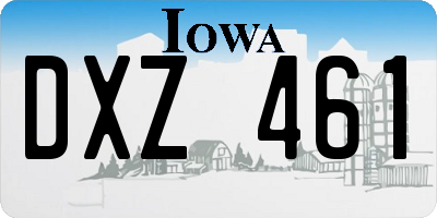 IA license plate DXZ461