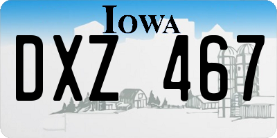 IA license plate DXZ467