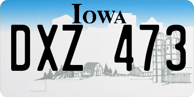 IA license plate DXZ473