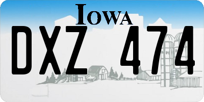 IA license plate DXZ474