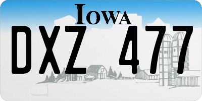 IA license plate DXZ477