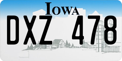 IA license plate DXZ478