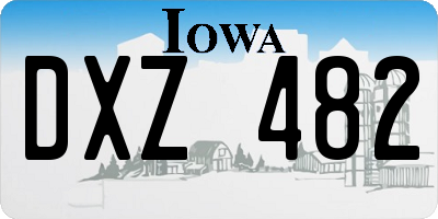 IA license plate DXZ482