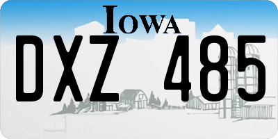 IA license plate DXZ485