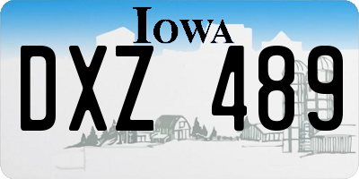 IA license plate DXZ489