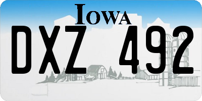 IA license plate DXZ492