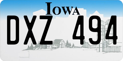 IA license plate DXZ494