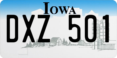 IA license plate DXZ501