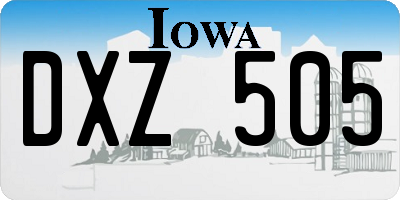 IA license plate DXZ505