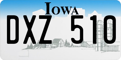 IA license plate DXZ510