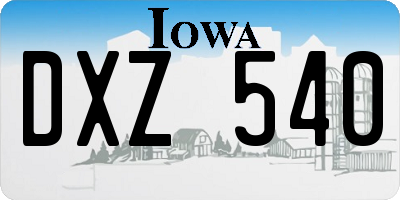 IA license plate DXZ540